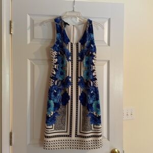 INC International Concepts Blue and Black Floral Pencil dress